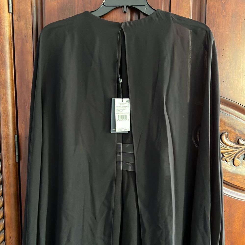 Adrianna Papell black cape jumpsuit with belted waist- size 4 NWT - Picture 10 of 10